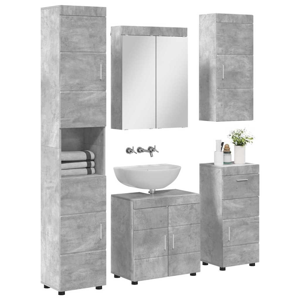 Badeværelsesmøbel sæt TULUM 5 pcs Beton Grå 60 x 34 x 63 cm