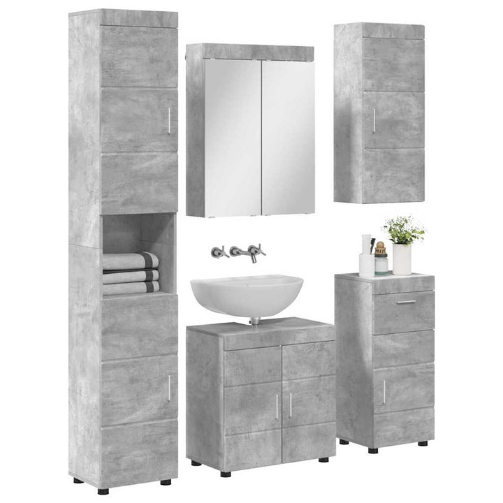 Badeværelsesmøbel sæt TULUM 5 pcs Beton Grå 60 x 34 x 63 cm