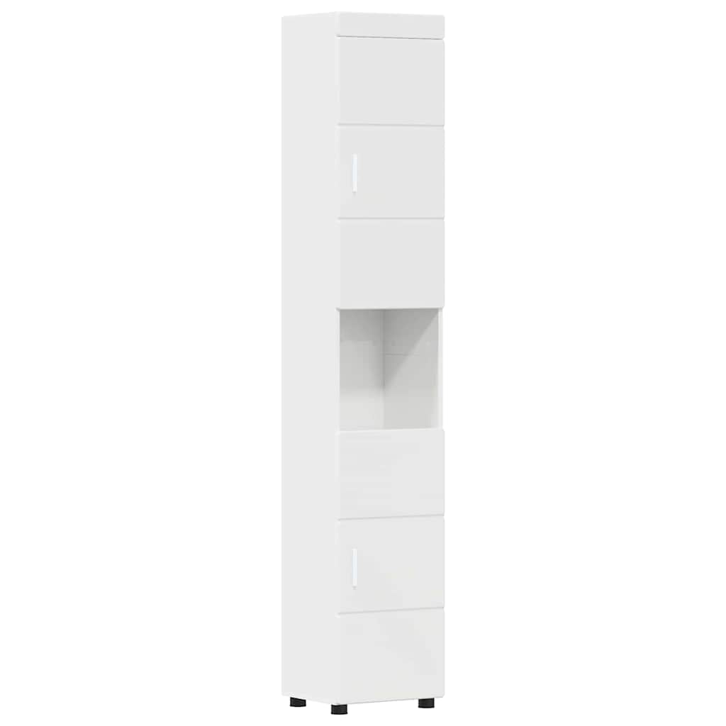 Badeværelsesmøbel sæt TULUM 5 pcs Høj gloss hvid