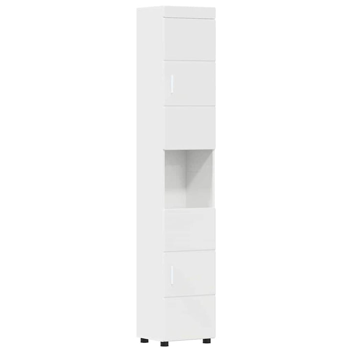 Badeværelsesmøbel sæt TULUM 5 pcs Høj gloss hvid
