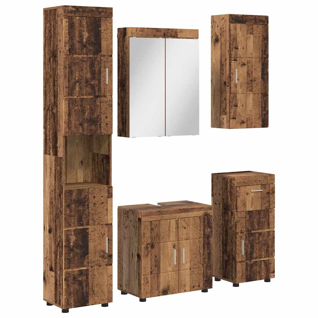 Badeværelsesmøbel sæt TULUM 5 pcs Gammelt træ 60 x 34 x 63 cm