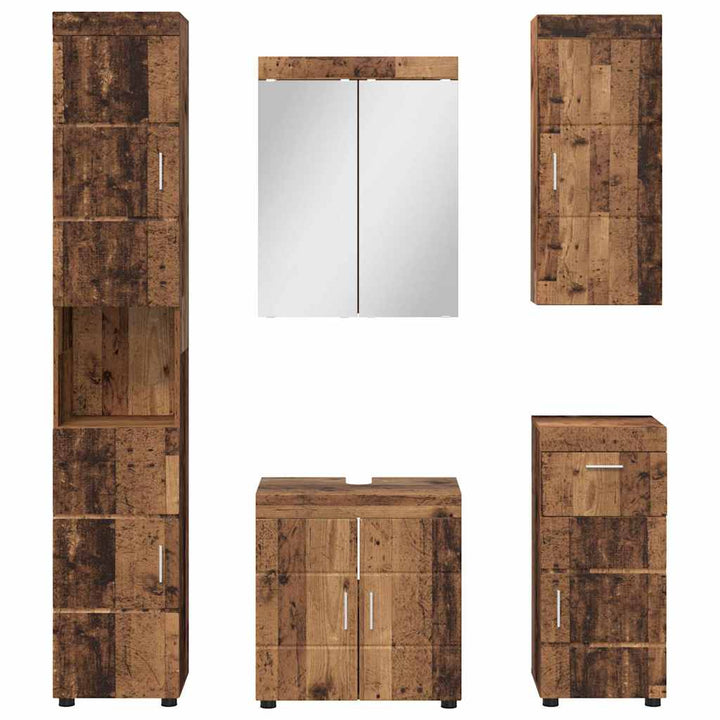 Badeværelsesmøbel sæt TULUM 5 pcs Gammelt træ 60 x 34 x 63 cm
