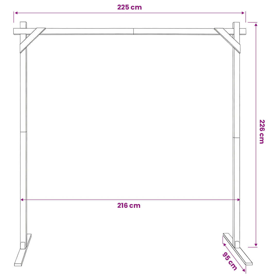 Bryllupsbue Lys Brun 225 x 95 x 226 cm Massivt fyrretræ