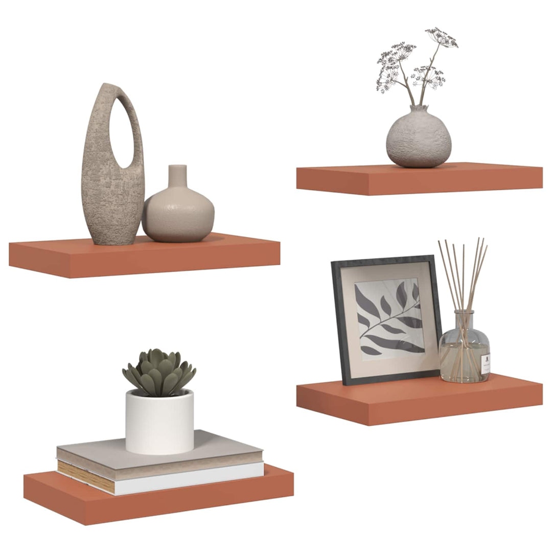 Væghylde Vægmonteret 4 pcs Rød 40 x 23,5 x 4 cm Konstrueret træ