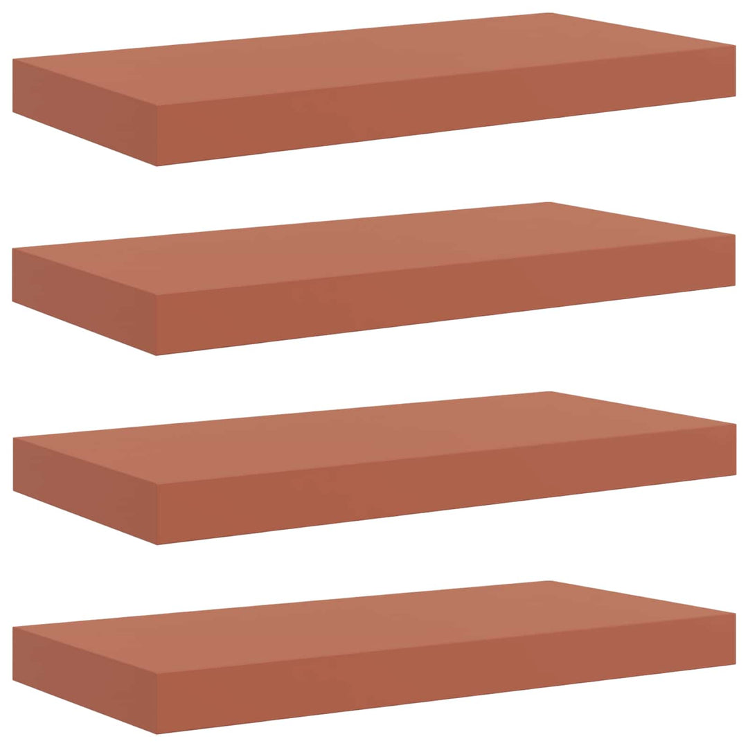 Væghylde Vægmonteret 4 pcs Rød 50 x 23 x 4 cm Konstrueret træ