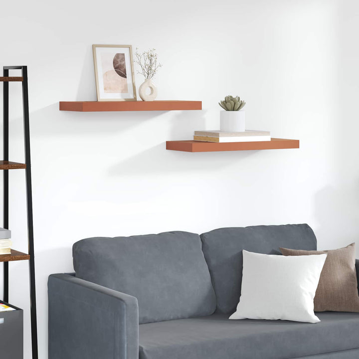 Væghylde Vægmonteret 2 pcs Rød 60 x 23 x 4 cm Konstrueret træ