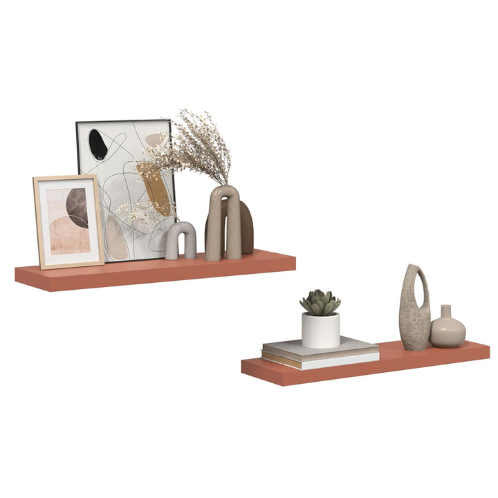 Væghylde Vægmonteret 2 pcs Rød 80 x 23,5 x 4 cm Konstrueret træ
