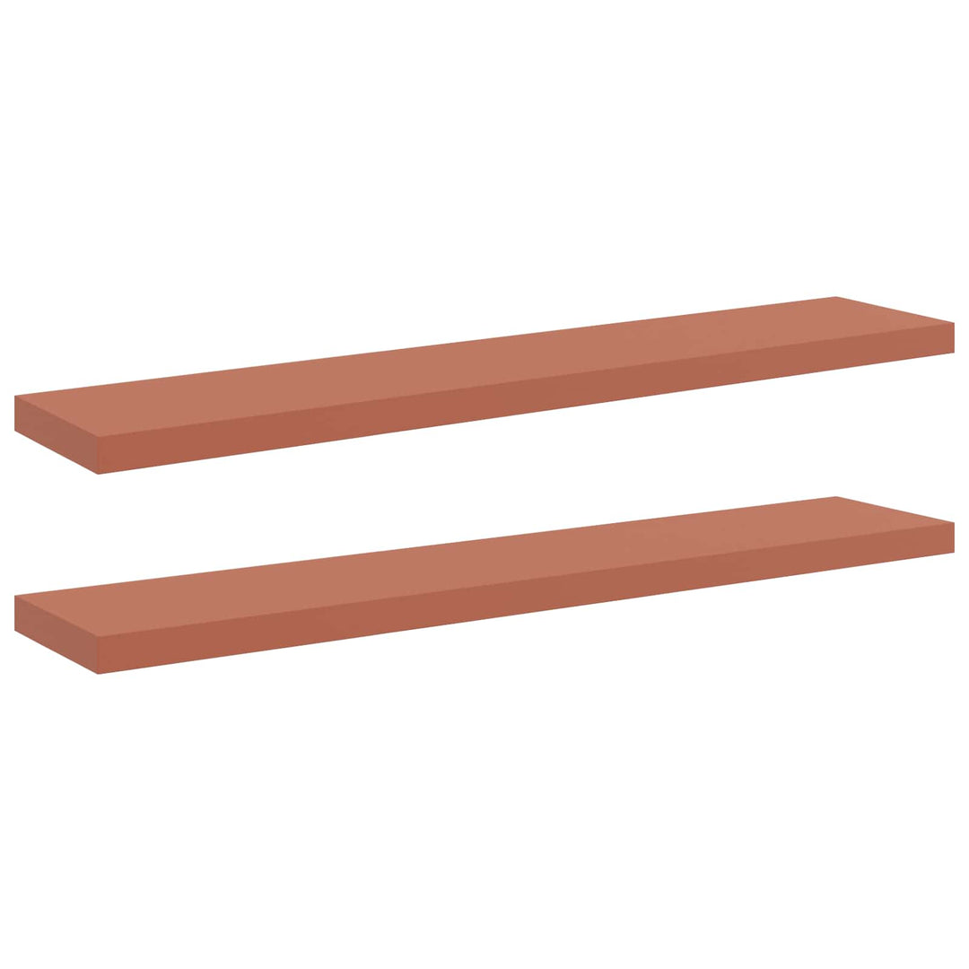 Væghylde 2 pcs Rød 120 x 23,5 x 4 cm Konstrueret træ