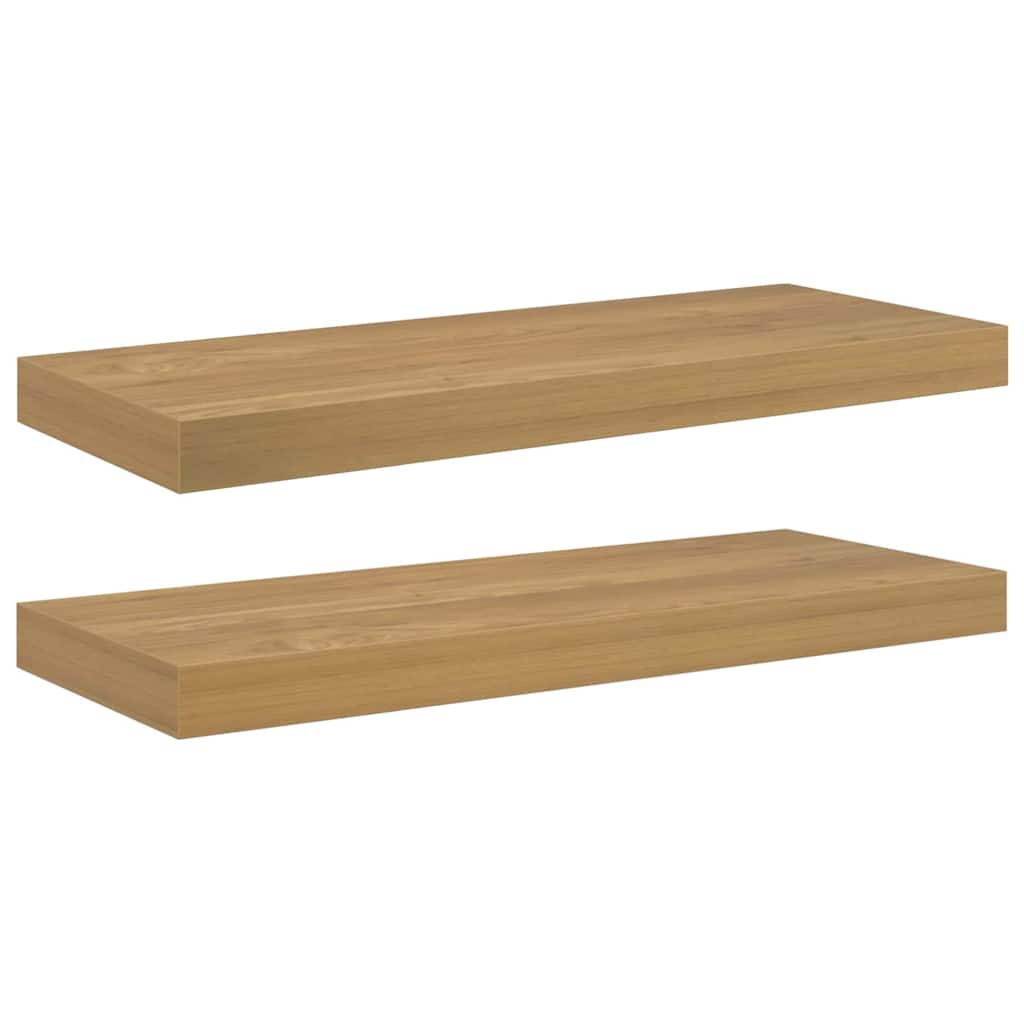 Væghylde Vægmonteret 2 pcs Brun 60 x 23 x 4 cm Konstrueret træ