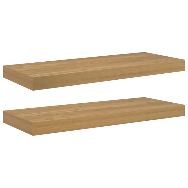 Væghylde Vægmonteret 2 pcs Brun 60 x 23 x 4 cm Konstrueret træ