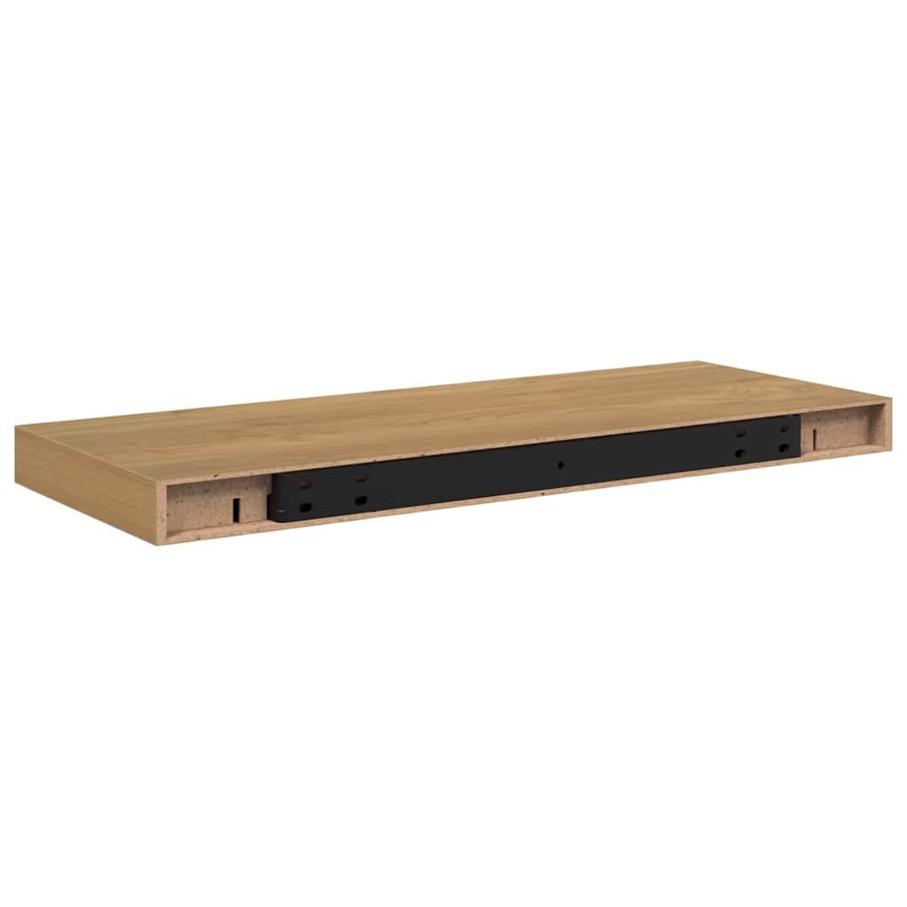 Væghylde Vægmonteret 2 pcs Brun 60 x 23 x 4 cm Konstrueret træ