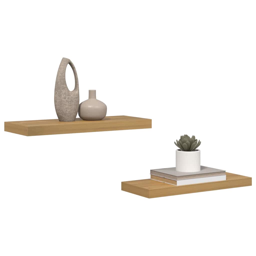 Væghylde Vægmonteret 2 pcs Brun 60 x 23 x 4 cm Konstrueret træ