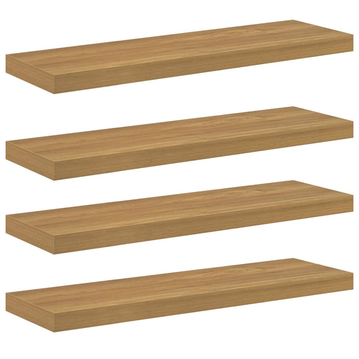 Væghylde 4 pcs Brun 90 x 23,5 x 4 cm Konstrueret træ
