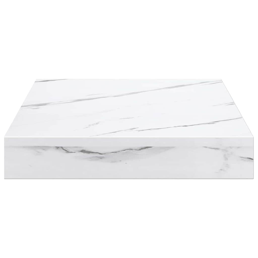 Væghylde 4 pcs Hvid marmor 23 x 23,5 x 4 cm Konstrueret træ