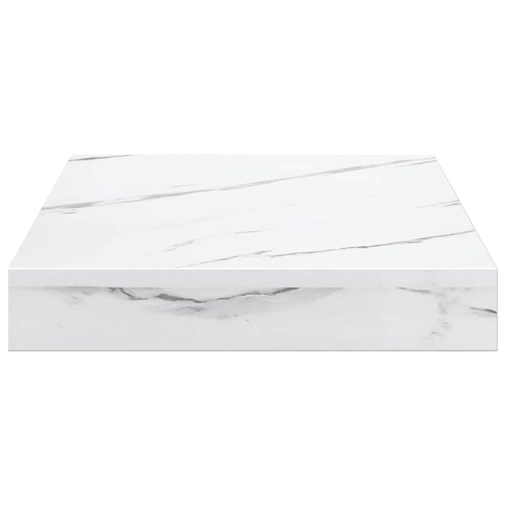 Væghylde 4 pcs Hvid marmor 23 x 23,5 x 4 cm Konstrueret træ