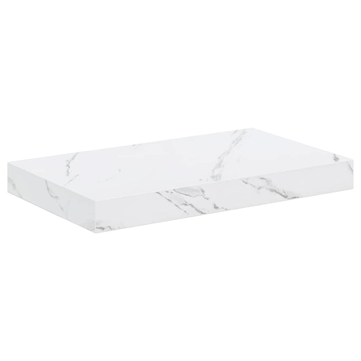 Væghylde 2 stk. Hvid marmor 40 x 23,5 x 3,8 cm Konstrueret træ