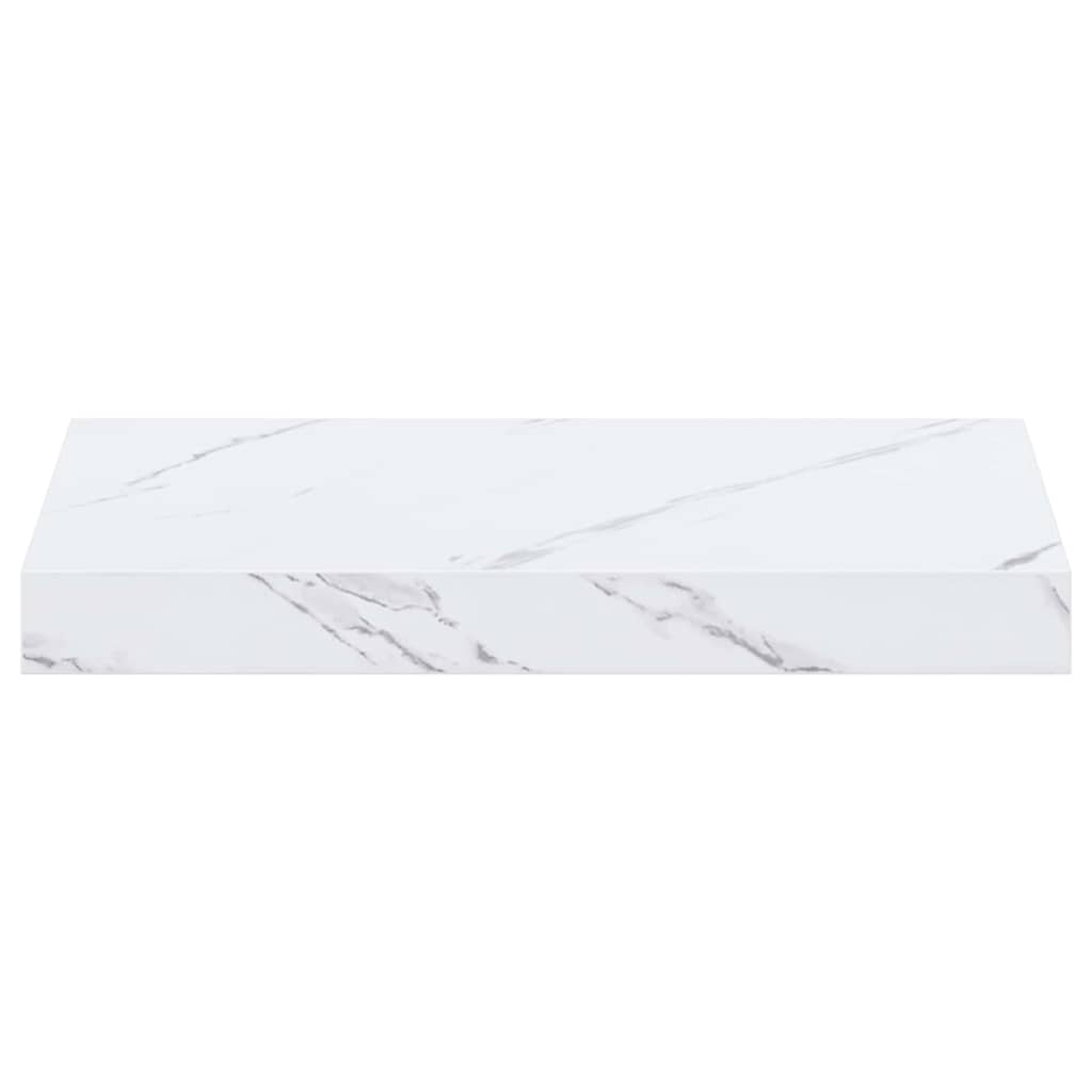 Væghylde 2 stk. Hvid marmor 40 x 23,5 x 3,8 cm Konstrueret træ