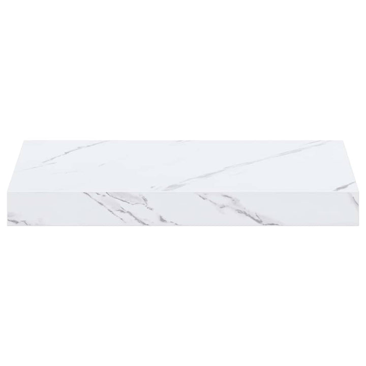 Væghylde 2 stk. Hvid marmor 40 x 23,5 x 3,8 cm Konstrueret træ