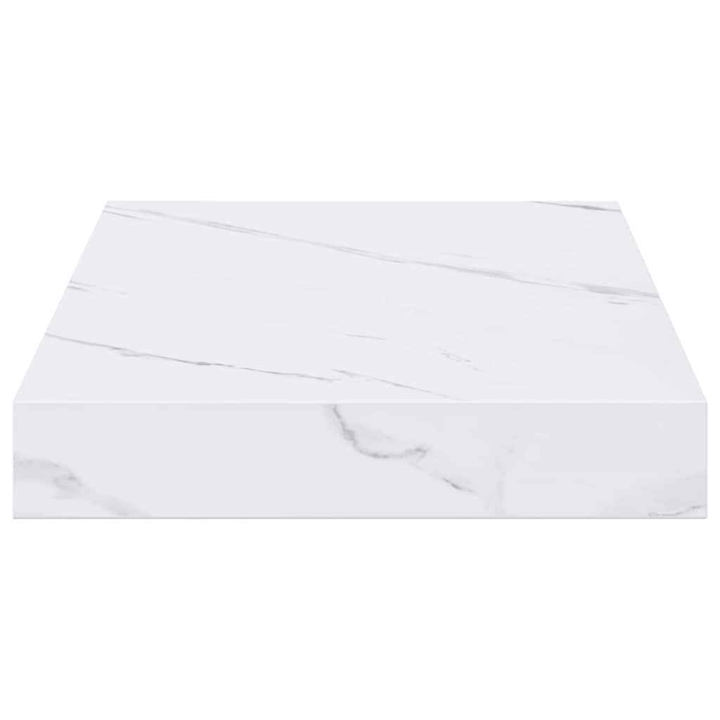 Væghylde 2 stk. Hvid marmor 40 x 23,5 x 3,8 cm Konstrueret træ