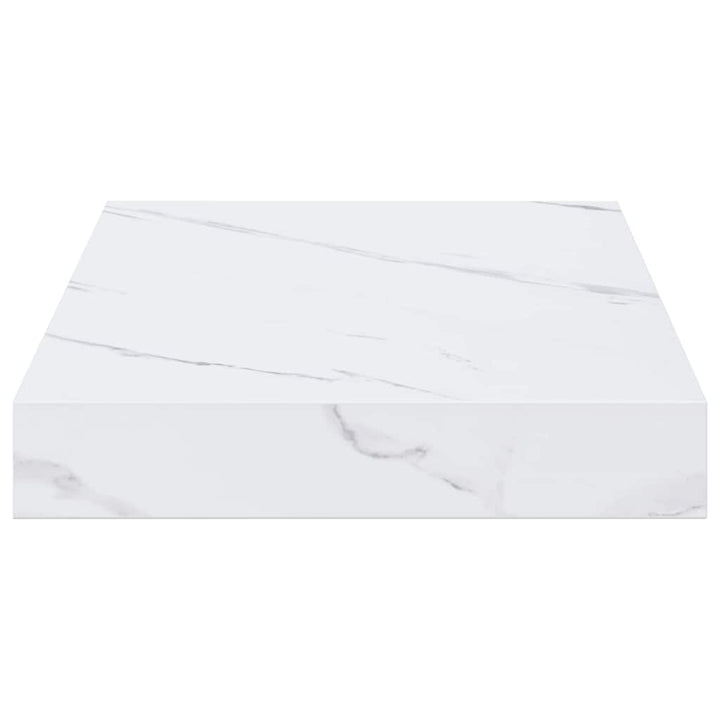 Væghylde 2 stk. Hvid marmor 40 x 23,5 x 3,8 cm Konstrueret træ