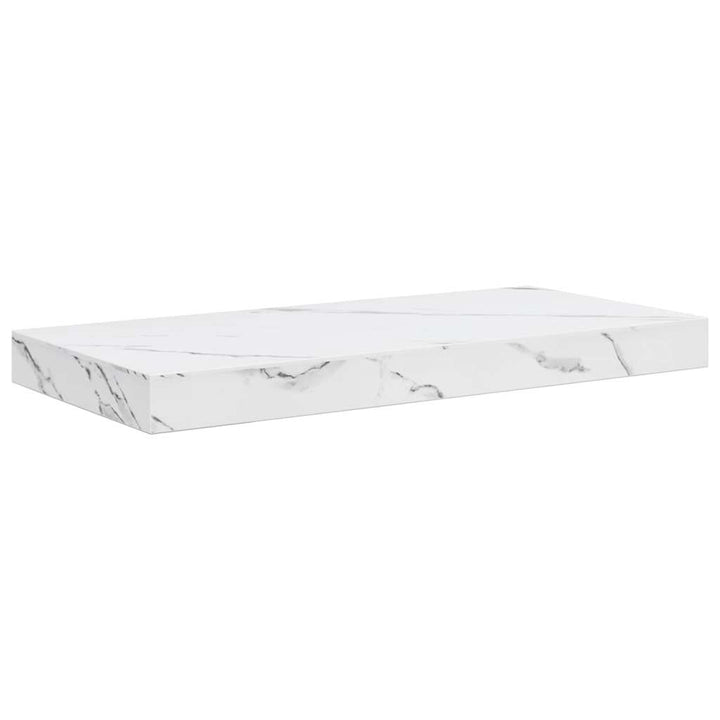 Væghylde 4 pcs Hvid marmor 50 x 23,5 x 4 cm Konstrueret træ