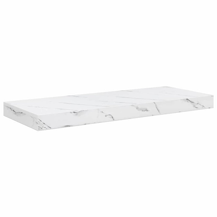 Væghylde 2 pcs Hvid marmor 60 x 23,5 x 4 cm Konstrueret træ