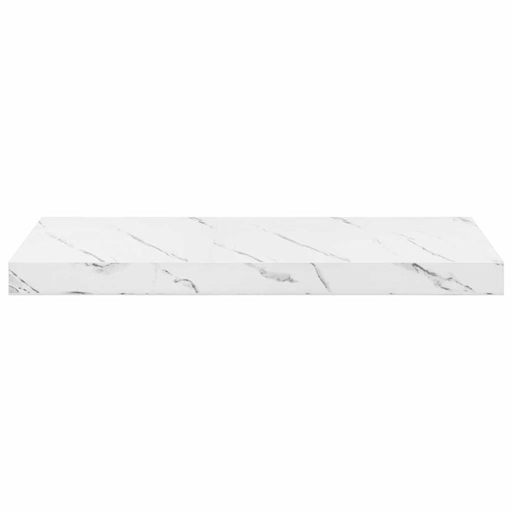 Væghylde 2 pcs Hvid marmor 60 x 23,5 x 4 cm Konstrueret træ
