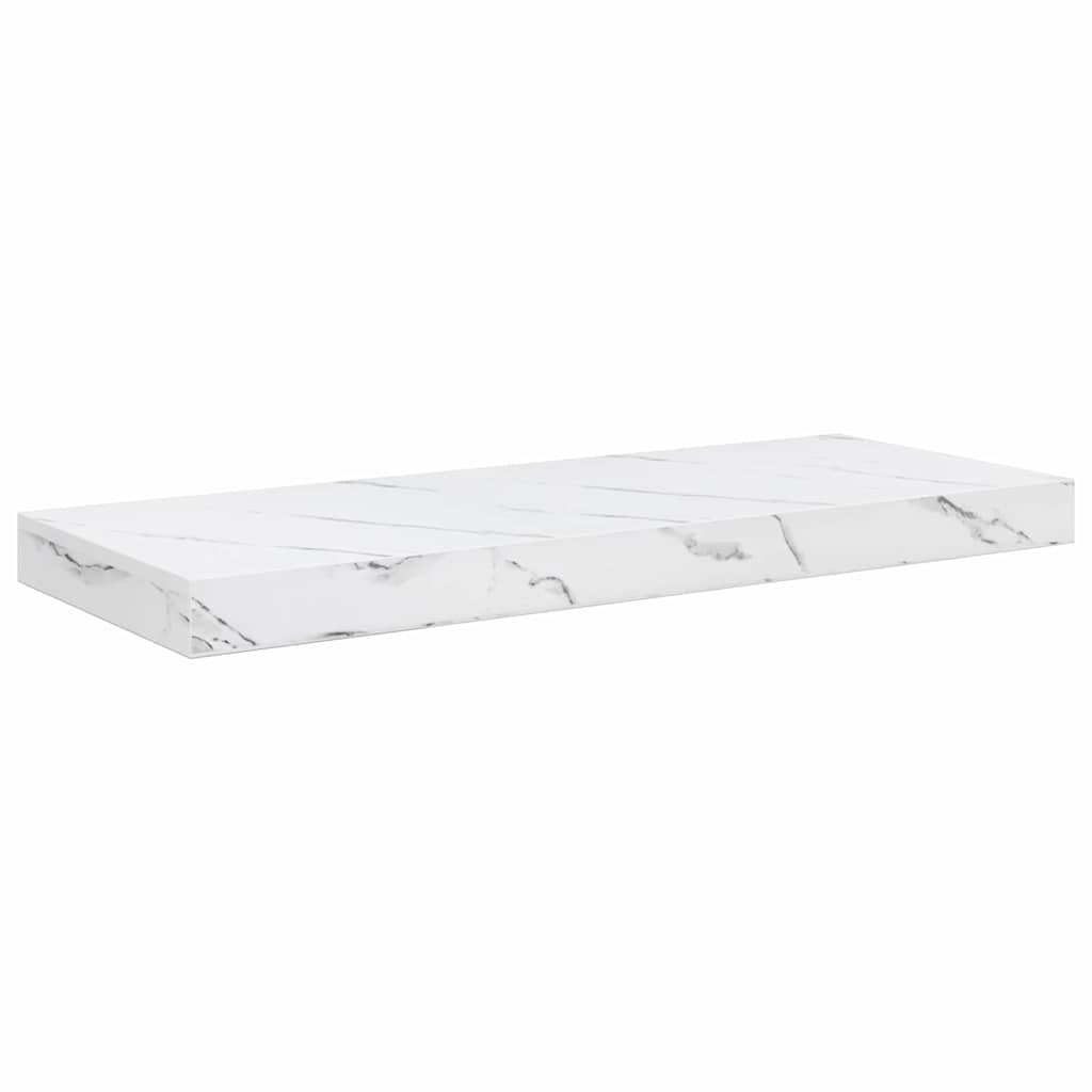 Væghylde 4 pcs Hvid marmor 60 x 23 x 4 cm Konstrueret træ