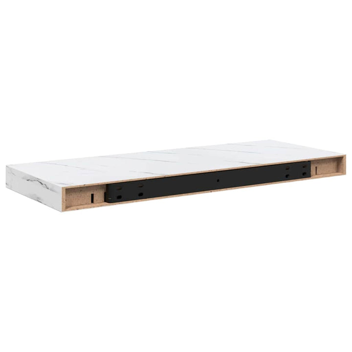 Væghylde 4 pcs Hvid marmor 60 x 23 x 4 cm Konstrueret træ