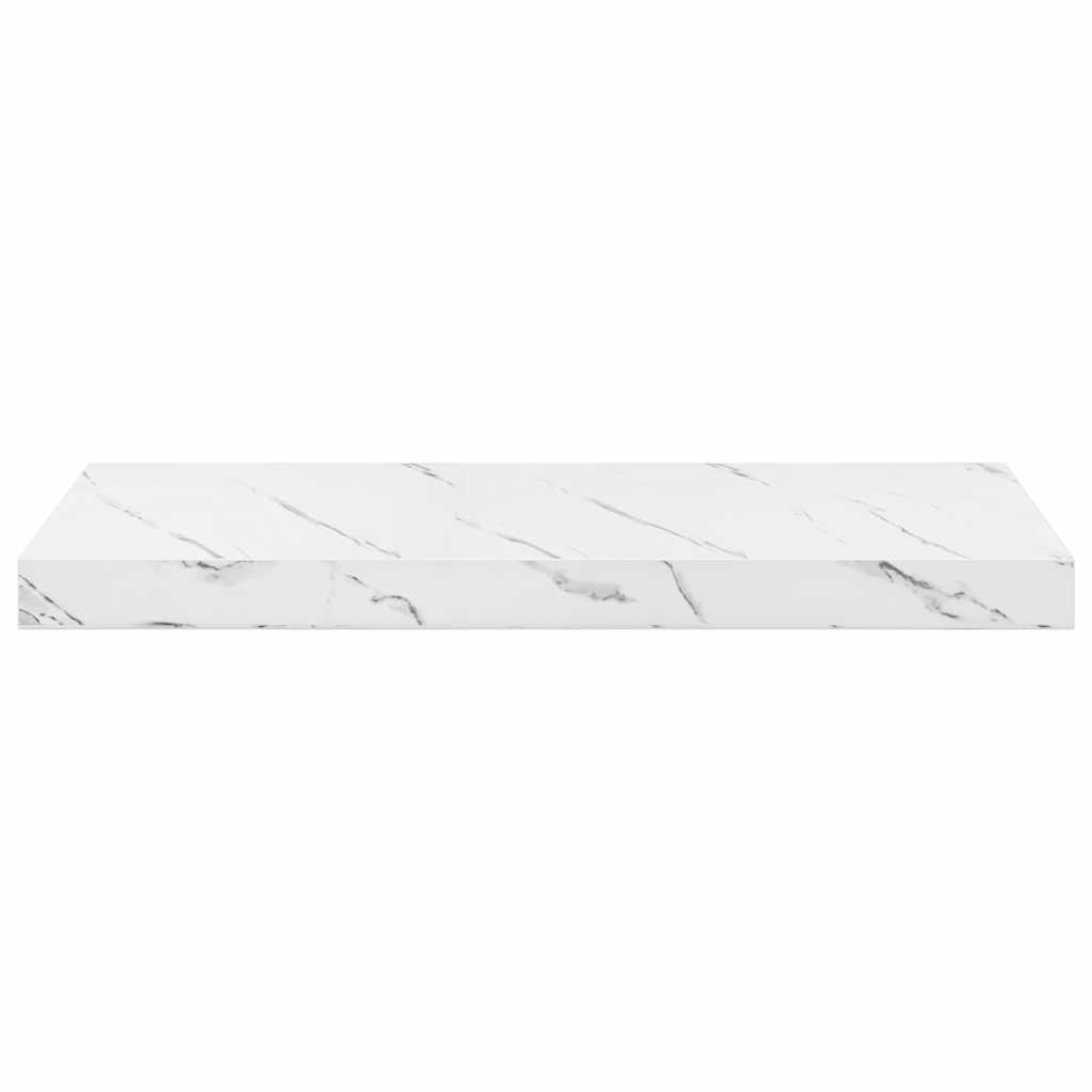 Væghylde 4 pcs Hvid marmor 60 x 23 x 4 cm Konstrueret træ