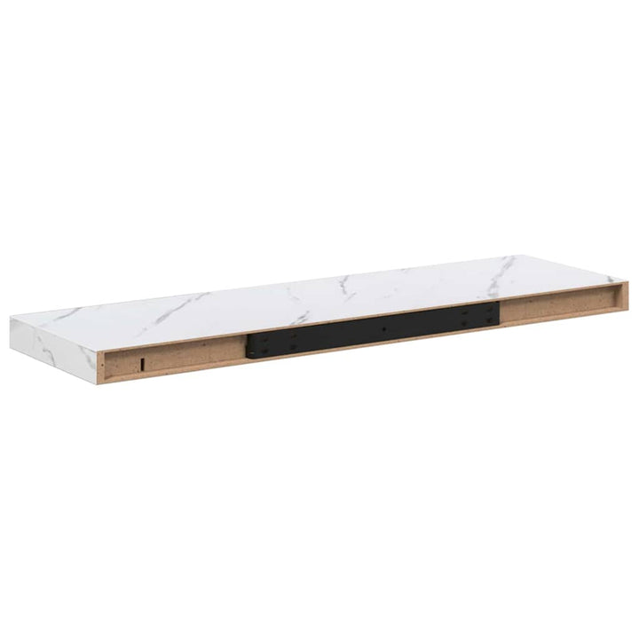 Væghylde 4 pcs Hvid marmor 90 x 23,5 x 4 cm Konstrueret træ