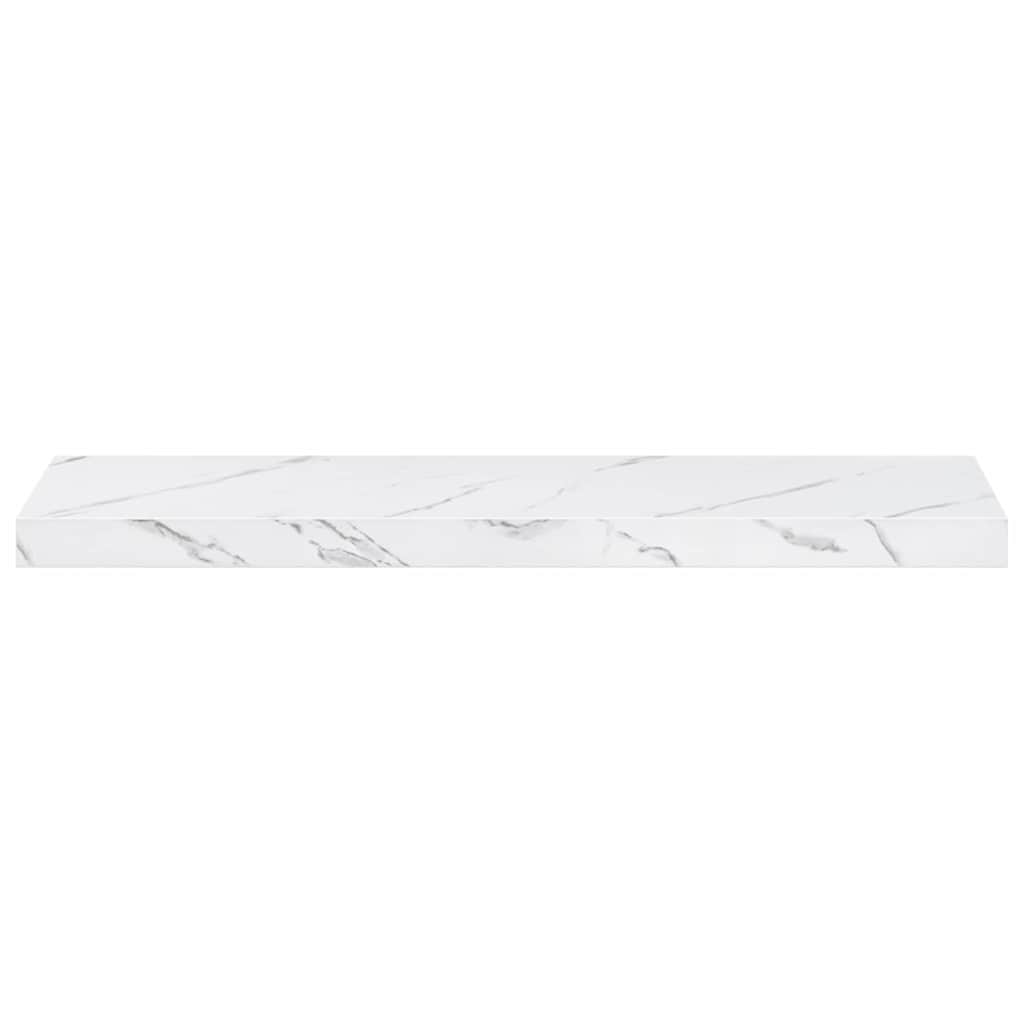 Væghylde 4 pcs Hvid marmor 90 x 23,5 x 4 cm Konstrueret træ