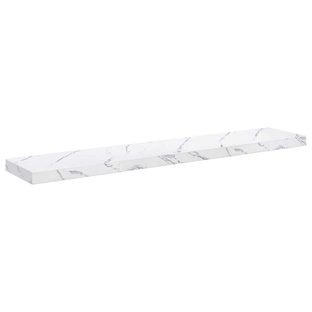 Væghylde 4 pcs Hvid marmor 120 x 23,5 x 4 cm Konstrueret træ