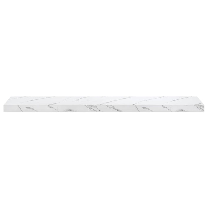 Væghylde 4 pcs Hvid marmor 120 x 23,5 x 4 cm Konstrueret træ