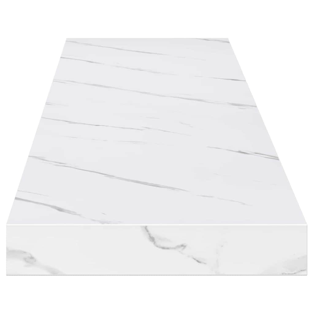 Væghylde 4 pcs Hvid marmor 120 x 23,5 x 4 cm Konstrueret træ