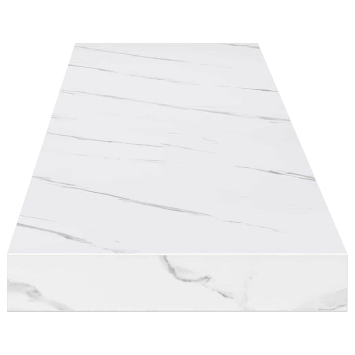 Væghylde 4 pcs Hvid marmor 120 x 23,5 x 4 cm Konstrueret træ