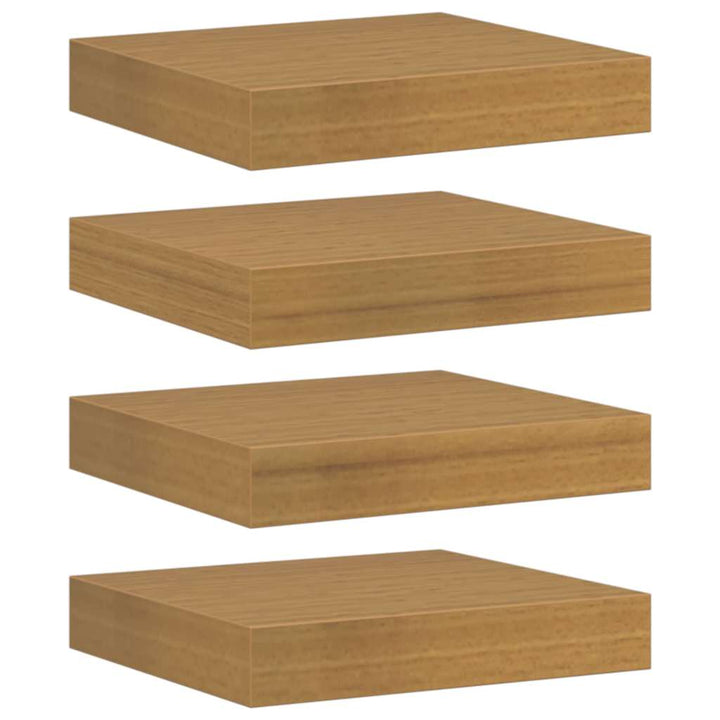 Væghylde 4 pcs Beige 23 x 23,5 x 4 cm Konstrueret træ