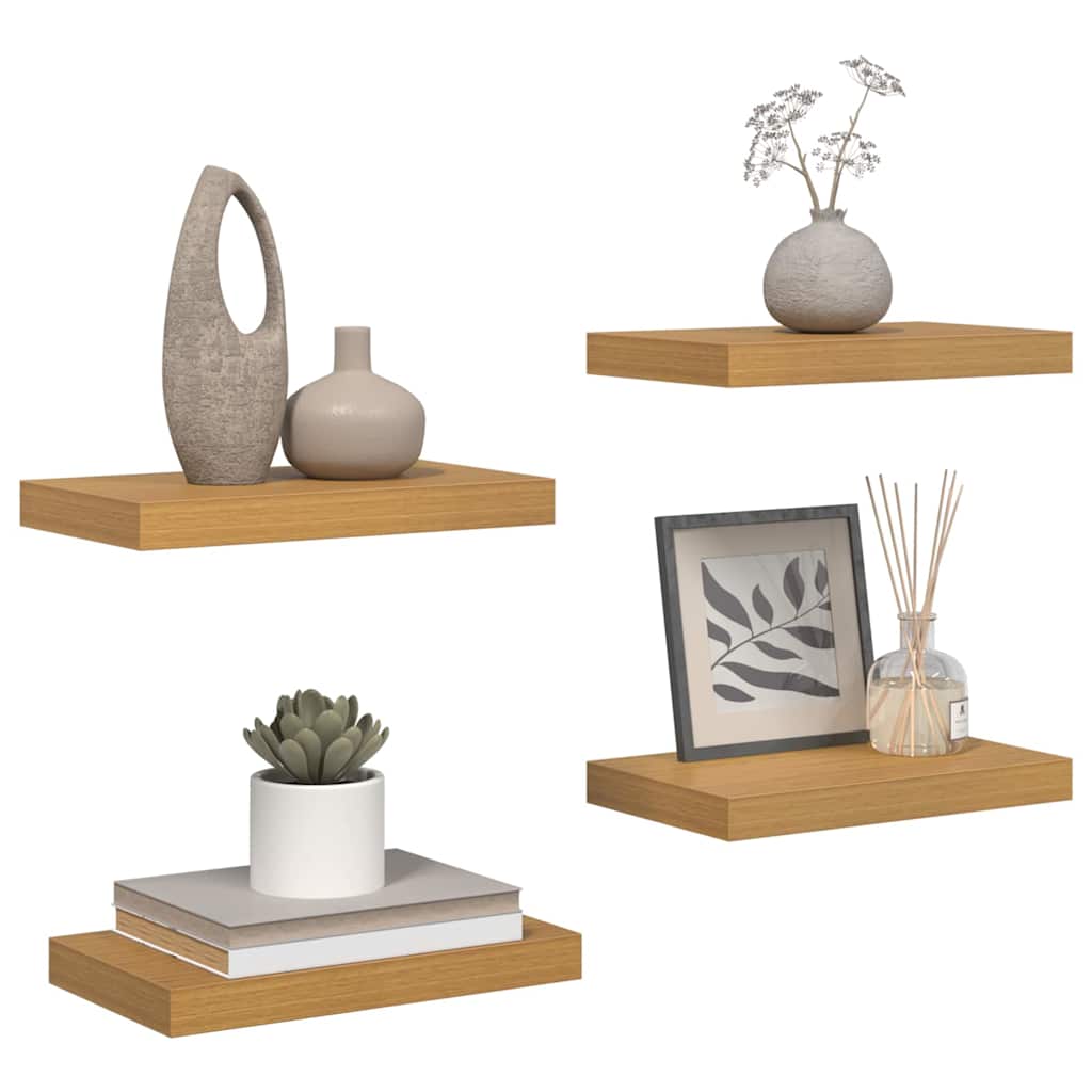Væghylde 4 pcs Beige 40 x 23,5 x 4 cm Konstrueret træ