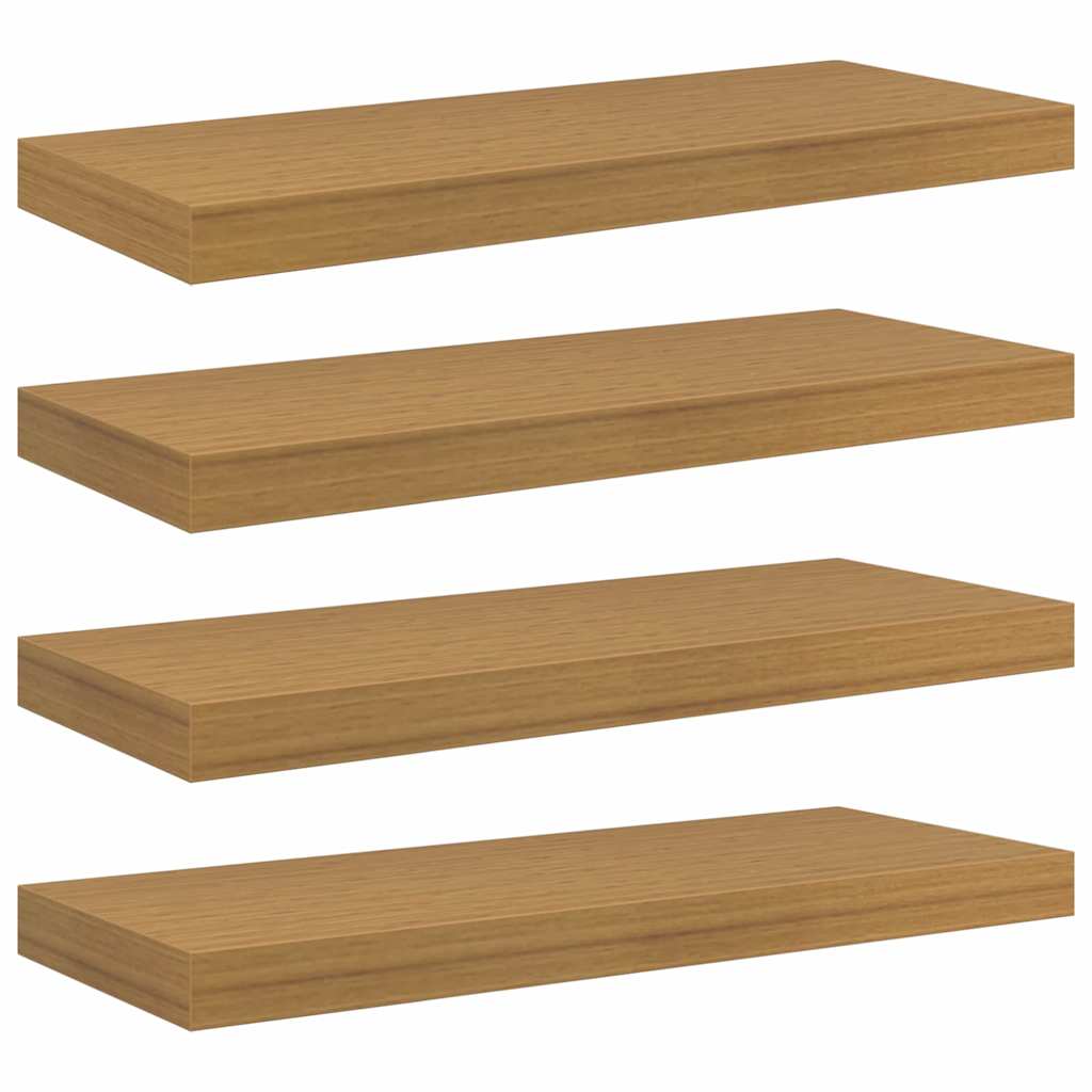 Væghylde Vægmonteret 4 pcs Beige 60 x 23 x 4 cm Konstrueret træ