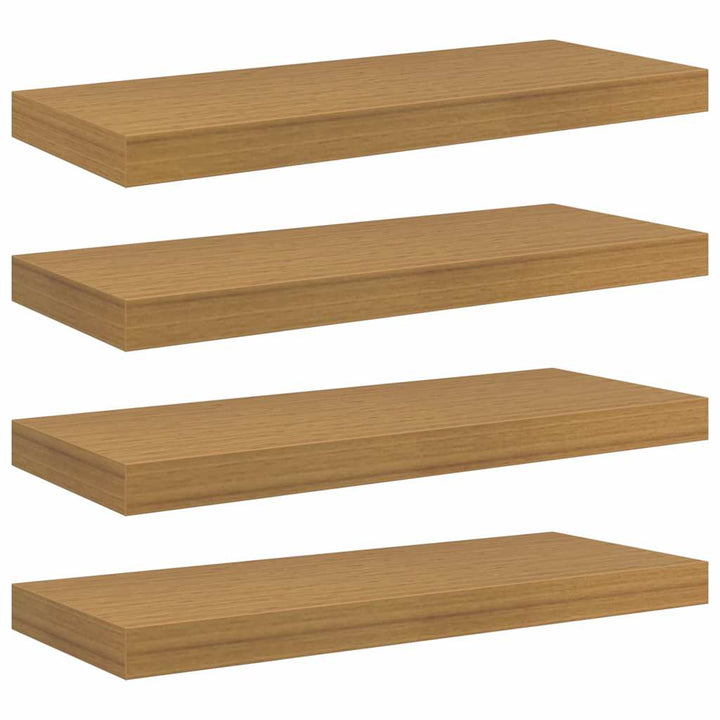 Væghylde Vægmonteret 4 pcs Beige 60 x 23 x 4 cm Konstrueret træ