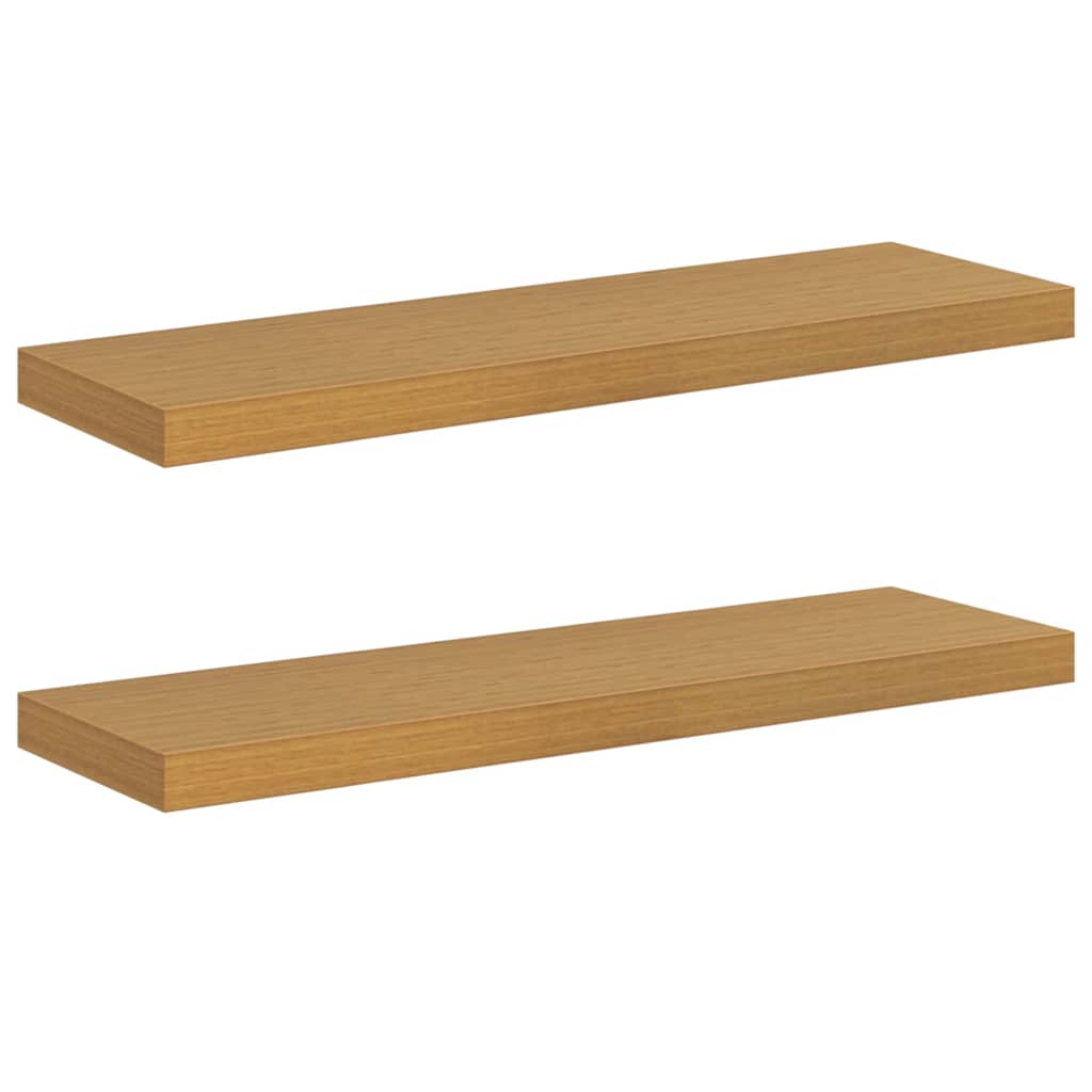 Væghylde 2 pcs Beige 80 x 23,5 x 4 cm Konstrueret træ