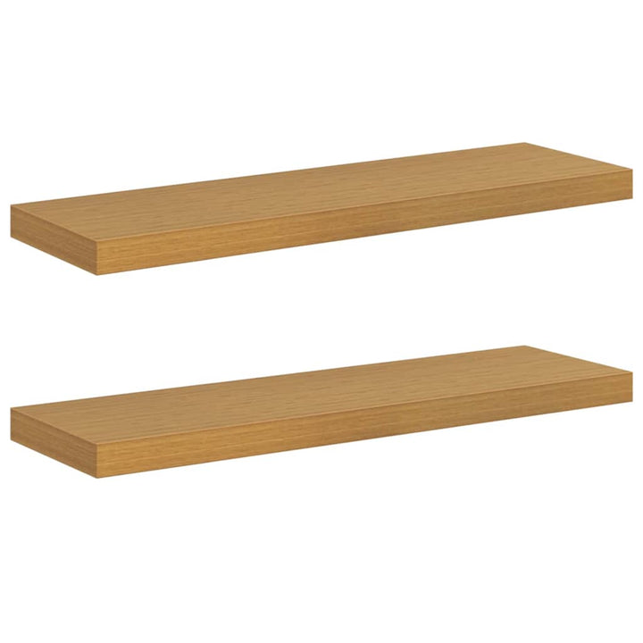 Væghylde 2 pcs Beige 80 x 23,5 x 4 cm Konstrueret træ