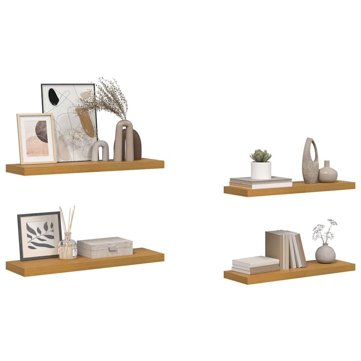 Væghylde 4 pcs Beige 80 x 23,5 x 4 cm Konstrueret træ