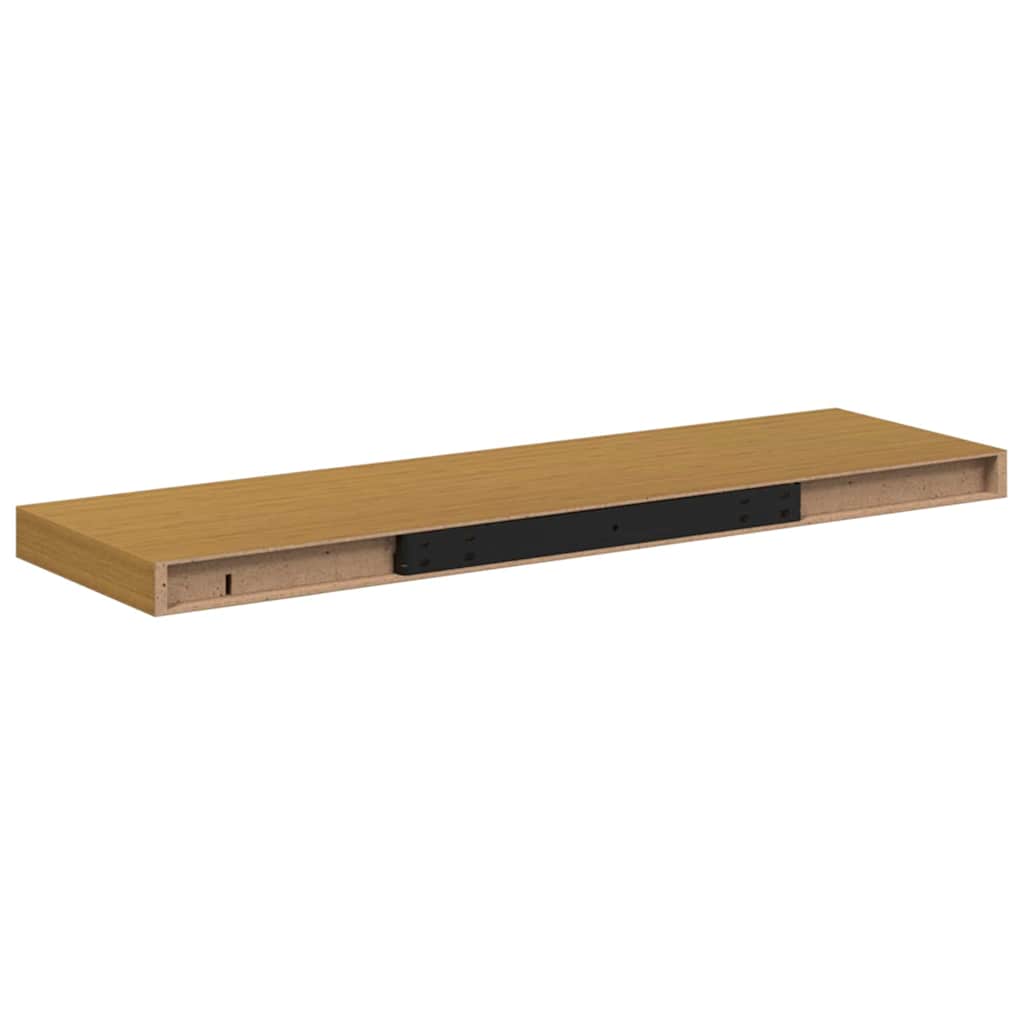 Væghylde 2 pcs Beige 90 x 23,5 x 4 cm Konstrueret træ