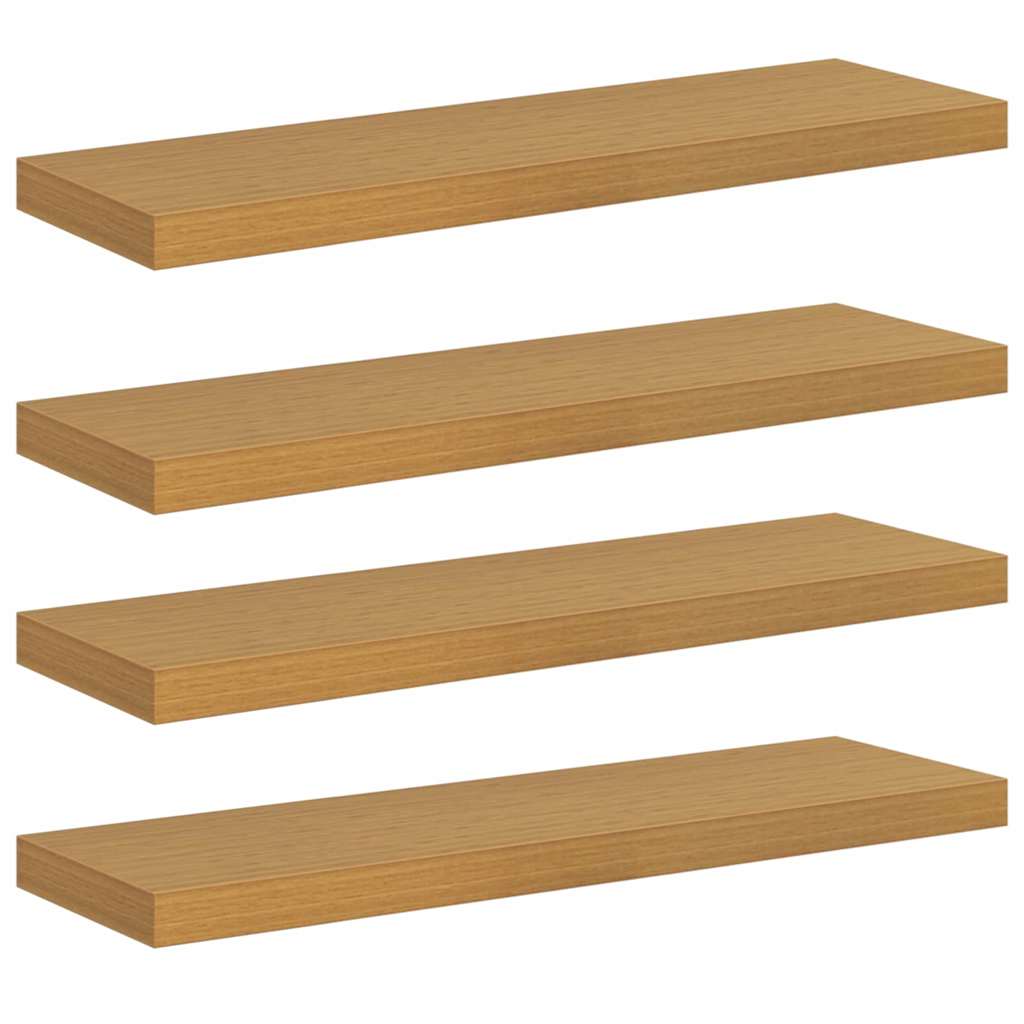 Væghylde 4 pcs Beige 90 x 23,5 x 4 cm Konstrueret træ