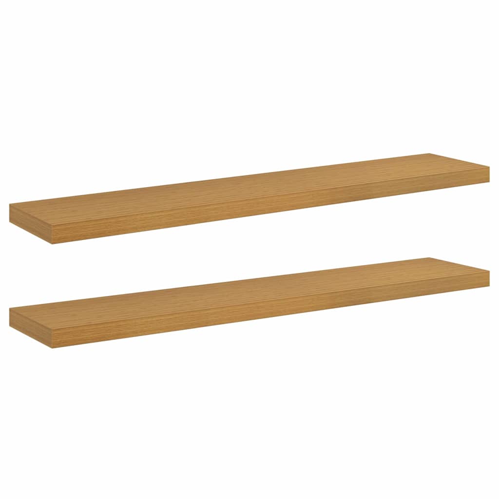 Væghylde 2 pcs Beige 120 x 23,5 x 4 cm Konstrueret træ
