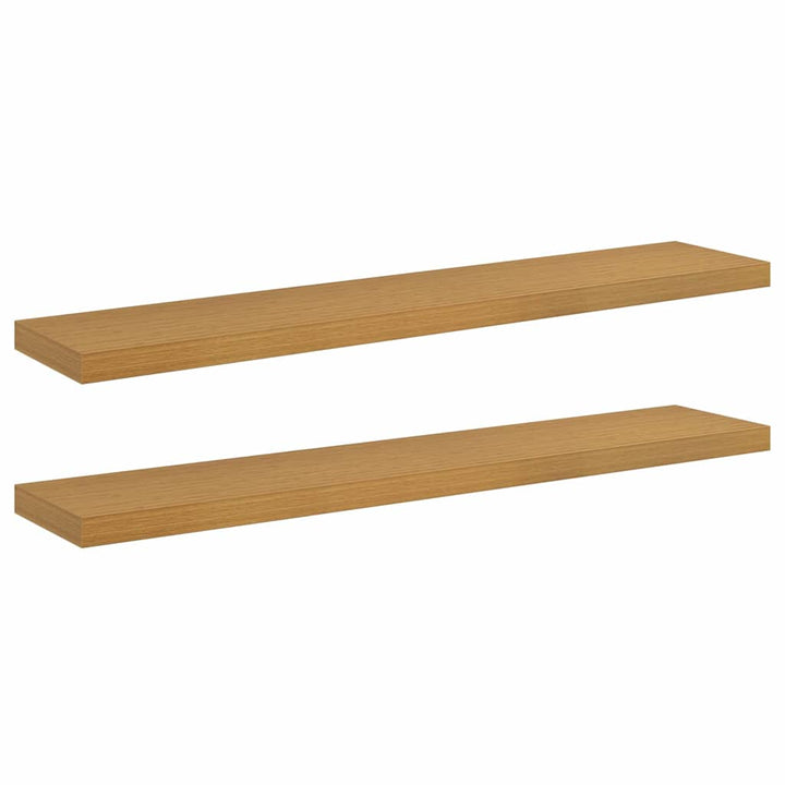 Væghylde 2 pcs Beige 120 x 23,5 x 4 cm Konstrueret træ