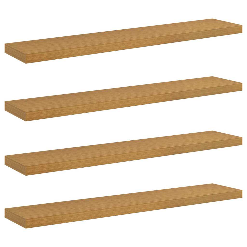 Væghylde 4 pcs Beige 120 x 23,5 x 4 cm Konstrueret træ
