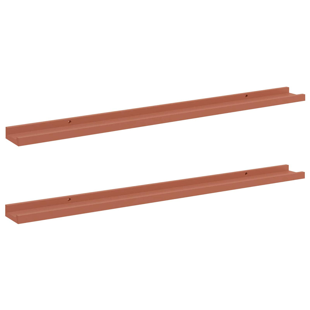 Væghylde Vægmonteret 2 pcs Rød 100 x 9 x 3 cm Konstrueret træ