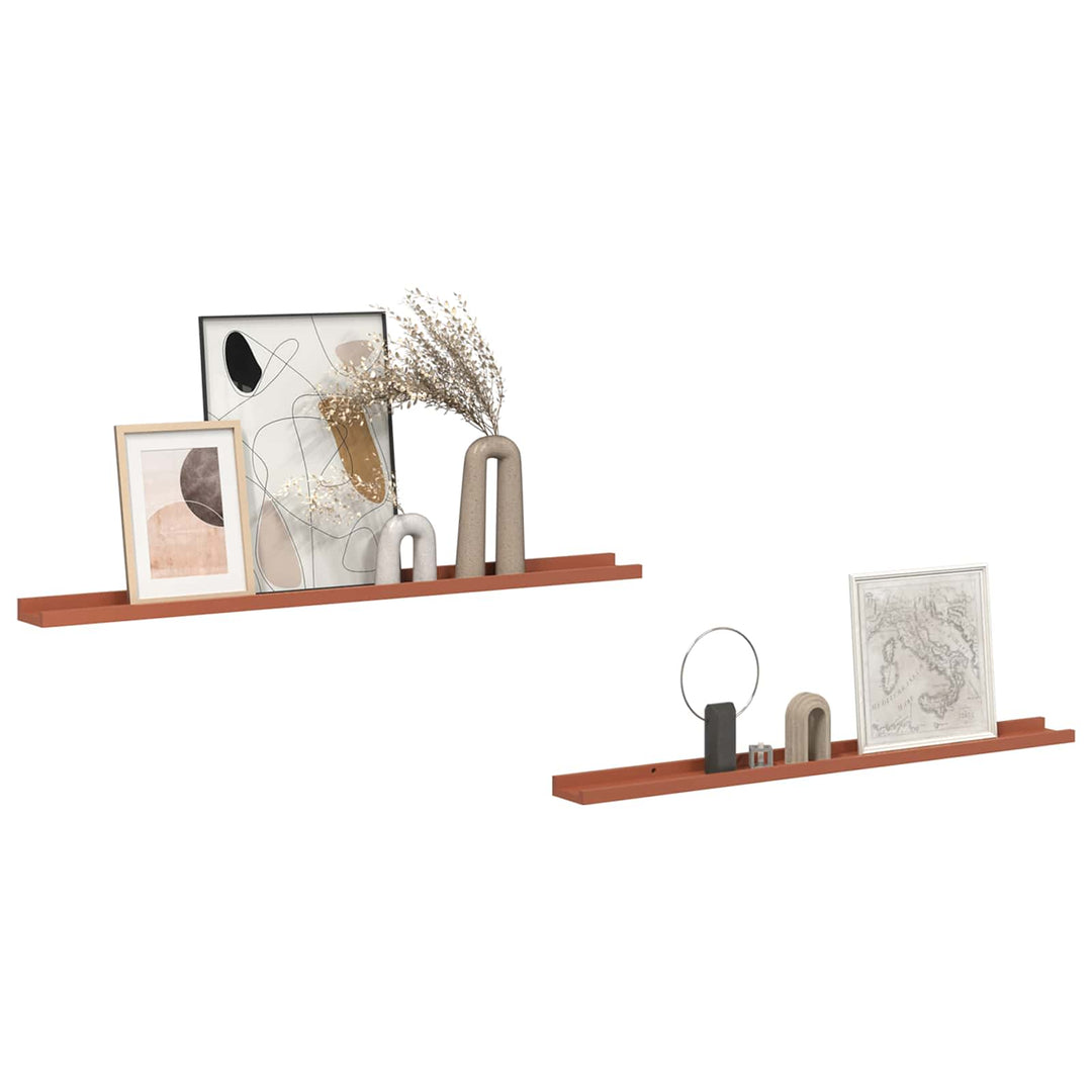 Væghylde Vægmonteret 2 pcs Rød 100 x 9 x 3 cm Konstrueret træ
